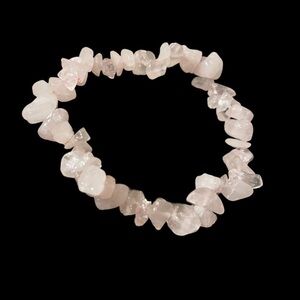 Pink Chalcedony Healing bracelet crushed stone jewelry